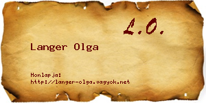 Langer Olga névjegykártya